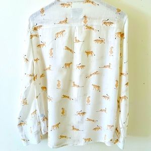 Rails Charli cheetah button down long sleeve shirt